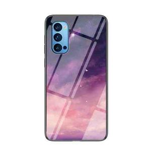 For OPPO Reno4 Starry Sky Painted Tempered Glass TPU Shockproof Protective Case(Dream Sky)