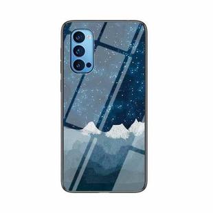 For OPPO Reno4 Starry Sky Painted Tempered Glass TPU Shockproof Protective Case(Star Chess Rob)