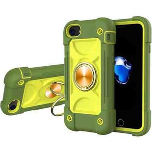 Shockproof Silicone + PC Protective Case with Dual-Ring Holder For iPhone 6/6s/7/8/SE 2022 / SE 2020(Avocado)