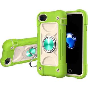 Shockproof Silicone + PC Protective Case with Dual-Ring Holder For iPhone 6 Plus/6s Plus/7 Plus/8 Plus(Guava)