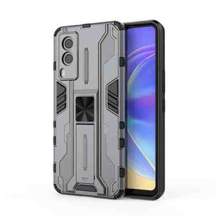 For vivo V21e 5G Supersonic PC + TPU Shock-proof Protective Case with Holder(Grey)