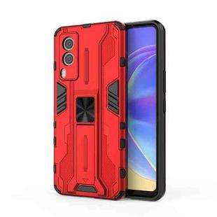 For vivo V21e 5G Supersonic PC + TPU Shock-proof Protective Case with Holder(Red)