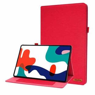 For Huawei MatePad Pro 12.6 2021 Horizontal Flip TPU + Fabric PU Leather Protective Case with Name Card Clip(Red)