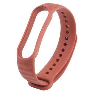 For Xiaomi Mi Band 6 / 5 Universal Silicone Leather Texture Watch Band(Light Brown)