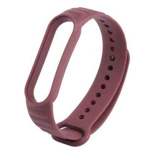 For Xiaomi Mi Band 6 / 5 Universal Silicone Leather Texture Watch Band(Wine Red)
