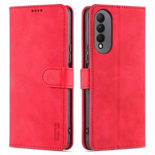 For Honor X20 SE AZNS Skin Feel Calf Texture Horizontal Flip Leather Case with Card Slots & Holder & Wallet(Red)