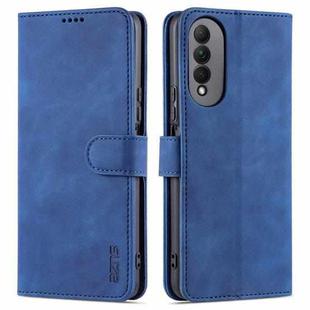 For Honor X20 SE AZNS Skin Feel Calf Texture Horizontal Flip Leather Case with Card Slots & Holder & Wallet(Blue)