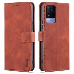 For vivo V21e / Y73 2021 AZNS Skin Feel Calf Texture Horizontal Flip Leather Case with Card Slots & Holder & Wallet(Brown)