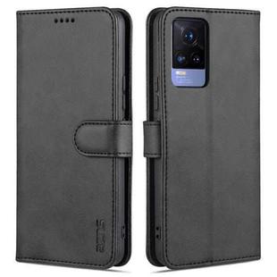 For vivo V21e / Y73 2021 AZNS Skin Feel Calf Texture Horizontal Flip Leather Case with Card Slots & Holder & Wallet(Black)