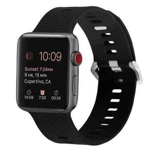 Silicone Watch Band For Apple Watch Series 8&7 41mm / SE 2&6&SE&5&4 40mm / 3&2&1 38mm(Black)