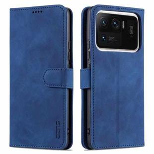 For Xiaomi Mi 11 Ultra AZNS Skin Feel Calf Texture Horizontal Flip Leather Case with Card Slots & Holder & Wallet(Blue)