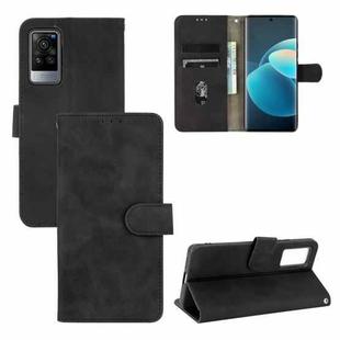 For vivo X60 Pro / X60 5G Solid Color Skin Feel Magnetic Buckle Horizontal Flip Calf Texture PU Leather Case with Holder & Card Slots & Wallet(Black)