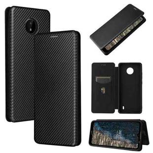 For Nokia C20 Carbon Fiber Texture Horizontal Flip TPU + PC + PU Leather Case with Card Slot(Black)