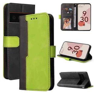 For Google Pixel 6 / Pixel 6 Pro Business Stitching-Color Horizontal Flip PU Leather Case with Holder & Card Slots & Photo Frame(Green)