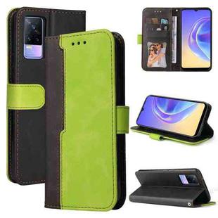 For vivo V21e / Y73 2021 Business Stitching-Color Horizontal Flip PU Leather Case with Holder & Card Slots & Photo Frame(Green)