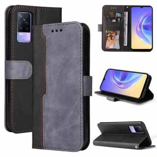 For vivo V21e / Y73 2021 Business Stitching-Color Horizontal Flip PU Leather Case with Holder & Card Slots & Photo Frame(Grey)