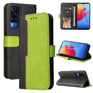 For vivo Y51 2020 / Y31 2021 Business Stitching-Color Horizontal Flip PU Leather Case with Holder & Card Slots & Photo Frame(Green)
