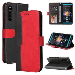 For Sony Xperia 10 III Business Stitching-Color Horizontal Flip PU Leather Case with Holder & Card Slots & Photo Frame(Red)