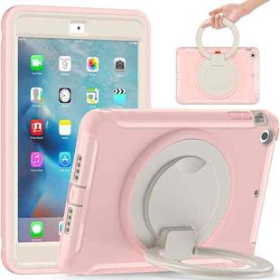 Shockproof TPU + PC Protective Case with 360 Degree Rotation Foldable Handle Grip Holder & Pen Slot For iPad mini 3 / 2 / 1(Cherry Blossoms Pink)