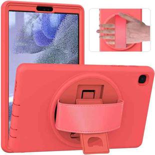 For Samsung Galaxy Tab A7 Lite 8.7 T220 360 Degree Rotation PC + TPU Protective Case with Holder & Hand-strap & Pen Slot(Pink)