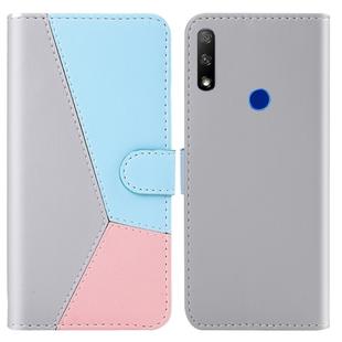 For Huawei Honor 9X Tricolor Stitching Horizontal Flip TPU + PU Leather Case with Holder & Card Slots & Wallet(Grey)