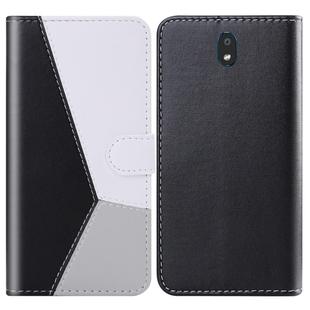 For LG K30 (2019) Tricolor Stitching Horizontal Flip TPU + PU Leather Case with Holder & Card Slots & Wallet(Black)
