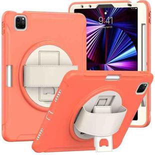 360 Degree Rotation PC + TPU Protective Tablet Case with Holder & Hand-strap & Pen Slot For iPad Pro 11 2021 / 2020 / 2018(Living Coral)