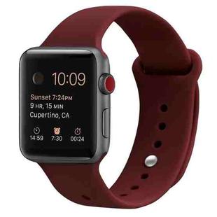 Silicone Watch Band For Apple Watch Series 8&7 41mm / SE 2&6&SE&5&4 40mm / 3&2&1 38mm(Pomegranate Red)