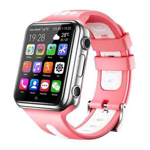 W5 1.54 inch Full-fit Screen Dual Cameras Smart Phone Watch, Support SIM Card / GPS Tracking / Real-time Trajectory / Temperature Monitoring, 2GB+16GB(Silver Pink)