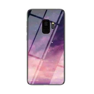 For Samsung Galaxy S9+ Starry Sky Painted Tempered Glass TPU Shockproof Protective Case(Dream Sky)
