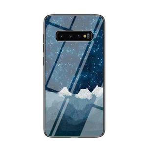 For Samsung Galaxy S10 Starry Sky Painted Tempered Glass TPU Shockproof Protective Case(Star Chess Rob)