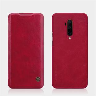 For OnePlus 7T Pro NILLKIN QIN Series Crazy Horse Texture Horizontal Flip Leather Case with Card Slot(Red)