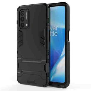 For OnePlus Nord N200 5G PC + TPU Shockproof Protective Case with Holder(Black)
