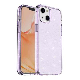 For iPhone 13 Shockproof Terminator Style Glitter Powder Protective Case (Purple)