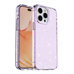 For iPhone 13 Pro Max Shockproof Terminator Style Glitter Powder Protective Case (Purple)
