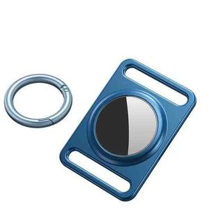 Magnetic Metal Protective Cover Case with Switchable Keychain Ring For AirTag(Blue)