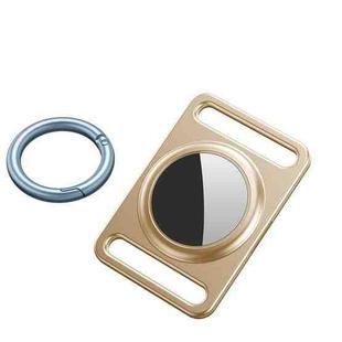 Magnetic Metal Protective Cover Case with Switchable Keychain Ring For AirTag(Gold)