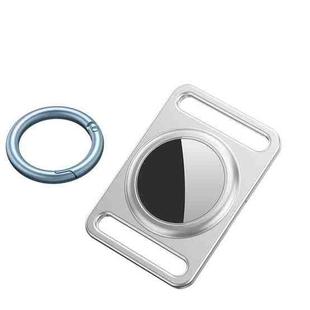 Magnetic Metal Protective Cover Case with Switchable Keychain Ring For AirTag(Silver)