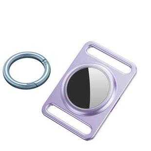 Magnetic Metal Protective Cover Case with Switchable Keychain Ring For AirTag(Purple)