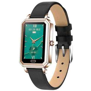 HT2 1.08 inch IPS Touch Screen IP68 Waterproof Smart Watch, Support Sleep Monitoring / Heart Rate Monitoring / Medication Reminder / Multi-exercise Mode, Style:Leather Strap