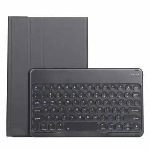 For Lenovo Pad Plus 11 inch TB-J607F / Tab P11 11 inch TB-J606F / Pad 11 inch YAM12 Lambskin Texture Detachable Round Keycap Bluetooth Keyboard Leather Tablet Case with Holder(Black)