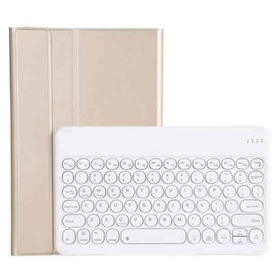 For Lenovo Pad Plus 11 inch TB-J607F / Tab P11 11 inch TB-J606F / Pad 11 inch YAM12 Backlight Style Lambskin Texture Detachable Round Keycap Bluetooth Keyboard Leather Tablet Case with Holder(Gold)