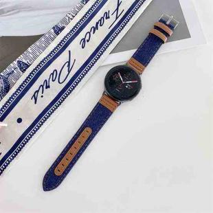 20mm Denim Leather Watch Band(Dark Blue)