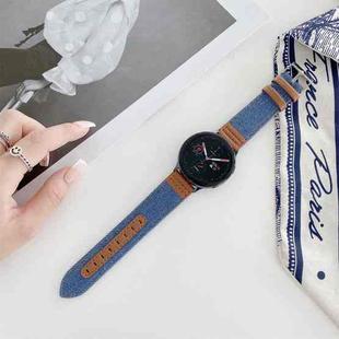 20mm Denim Leather Watch Band(Light Blue)