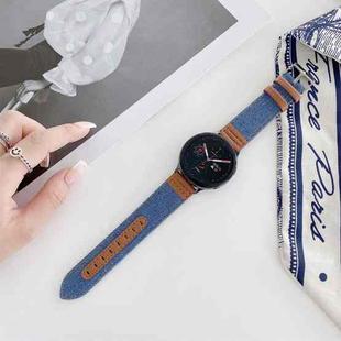 22mm Denim Leather Watch Band(Light Blue)