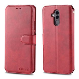 For Huawei Mate 20 Lite / Maimang 7 AZNS Calf Texture Magnetic Horizontal Flip PU Leather Case with Holder & Card Slots & Photo Frame(Red)