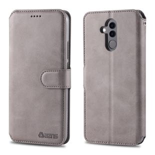 For Huawei Mate 20 Lite / Maimang 7 AZNS Calf Texture Magnetic Horizontal Flip PU Leather Case with Holder & Card Slots & Photo Frame(Gray)