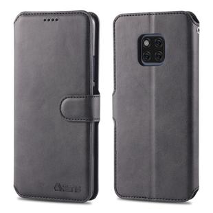 For Huawei Mate 20 Pro AZNS Calf Texture Magnetic Horizontal Flip PU Leather Case with Holder & Card Slots & Photo Frame(Black)