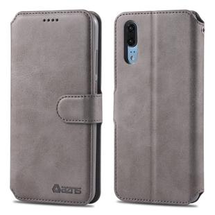 For Huawei P20 AZNS Calf Texture Magnetic Horizontal Flip PU Leather Case with Holder & Card Slots & Photo Frame(Gray)