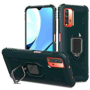 For Xiaomi Redmi 9T / 9 Power Carbon Fiber Protective Case with 360 Degree Rotating Ring Holder(Green)